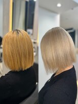 ラピステン 福岡天神 大名店(Lapis)&nbsp;ホワイトグレージュミニウルフデジタルパーマチェリーブラウン