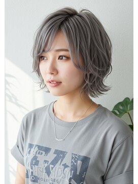 フルショウ 栄店(FURUSHO) ホワイトブロンド/フェザーショート/外ハネボブモテヘア