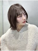 フェイスレイヤーカット顔まわり前髪矯正オリーブベージュharuhi