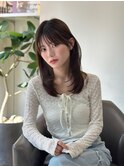 小顔ミディアムレイヤーカット韓国ヘア似合わせ顔まわりレイヤー