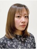 ミディアムシャギーベージュブラウン