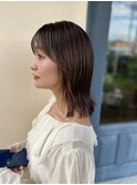 ピンクベージュ/アンブレラカラー/クールショート/前髪/蟹江