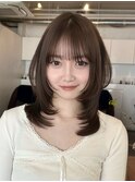 韓国風/レイヤー/前髪カット/オリーブ/透明感/ハッシュカット
