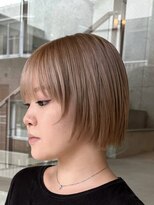ヲタク 渋谷 代官山 恵比寿(wotaku.) ベージュカラーハイトーンケアブリーチショートボブレイヤーボブ