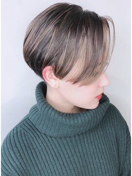 モリオフロムロンドン 原宿本店(morio from London) 【morio 原宿】黒髪ハンサムショートハイライトインナーカラー