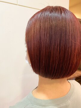 アナログ(ANALOGUE) 【ANALOGUE】ハイライトベリーレッドミニボブ