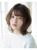 20代30代40代大人かわいい小顔ひし形外ハネミディアム