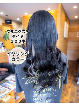 ヘアーメイク ダンス(hair make DANCE) プルエクステダイヤ100本 黒系にイヤリングカラー