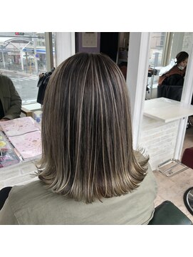 アンジェリカ JR奈良駅前店(ANGELICA) 【ANGELICA 東 玲那】細めバレイヤージュ ベージュカラー