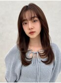 イメチェン/似合わせカット/フルバング/レッドブラウン/中野