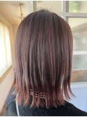 春に向けて　赤とピンクの裾カラー