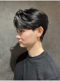 メンズセンターパートニュアンスパーマ毛流れメンズパーマ 