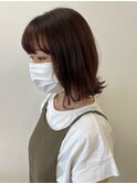 ミディアムヘア/暗めカラー/グランマッシュ/平塚