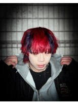 ディーカヘアーセンダイ(Di KA HAIR sendai)&nbsp;レッド×パープル スラッシュデザイン