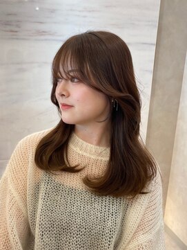 エヌ 大阪梅田店(enu) 【大阪梅田】オリーブベージュカラー×韓国風くびれ巻き