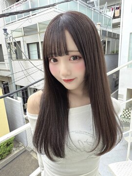 カシュカシュ 表参道(cache cache) アイドル前髪顔周りロングヘア透明感ベージュカラー