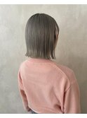 ワンホンレイヤー/ミルクティーブロンド/ダークブルー/ボブ/千葉