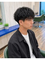 ルートヘア 辻堂店 メンズショートパーマ黒髪マッシュ20代30代刈り上げウェット