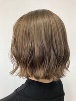 ヘッズ 本八幡店(HEADS)&nbsp;外ハネボブ　くすみブルー　縮毛矯正　韓国マッシュ