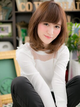 カバーヘアアンドスパ ブリス 浦和(COVER HAIR&SPA bliss) 大人ガーリー斜めバングストカールくびれヘアc5浦和20代30代40代