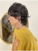 マッシュウルフ×パーマ