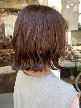 モク 神戸元町店(MOK) 【ぱっつりボブ/マットベージュ/カットカラー】柔らかい動きを