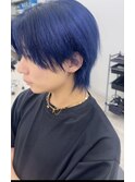 メンズウルフ × ネイビーブルー