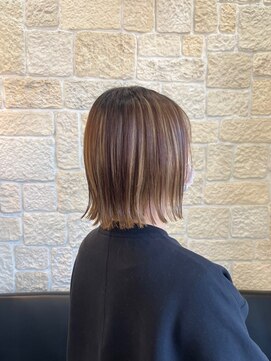 ヴァン カウンシル 川口店(VAN COUNCIL) 柔らかく艶めくハイライトカラー ブリーチ ボブ 髪質改善TR#3