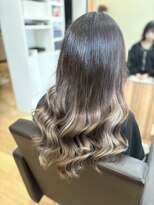 ヴァンクラウドフロムコウベ 恵庭店(VENT CLOUD from KOBE)&nbsp;ミルクティーベージュグラデーションカラー韓国風波巻きウェーブ