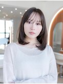 20代30代ミディアム顔周りレイヤーカット髪質改善トリートメント