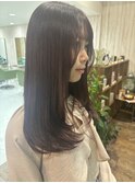ピンクブラウン×レイヤーカット