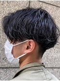 フェザーパーマサーフカール刈り上げセンターパート