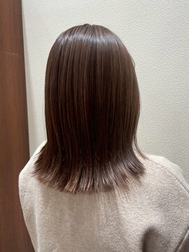 アクセ 大人かわいい切りっぱなし小顔外はねブラウンボブ☆20代30代40代