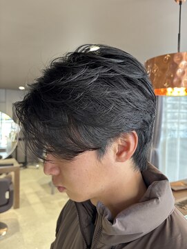 ショコララテ メンズ/毛流れ/ニュアンス/ワンカールパーマ/センターパート