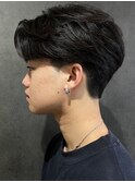 センターパートニュアンスパーマ