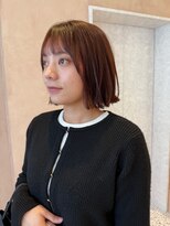 オン キャナルシティ博多前店(on) 【晴音】切りっぱなしボブ/オレンジブラウン/20代