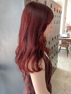 ヘアーアイストゥーレ(HAIR ICI TRE) ブリーチなしカラーピンクレッドラベンダーオレンジ  担当渡辺聖