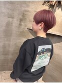 ピンクカラー×ベリーショート