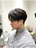 メンズセンターパートウルフセンターパートニュアンスパーマ襟足