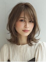 ハーツ(Heart's)&nbsp;ミディアムレイヤー×白髪ぼかしカラー30代40代50代60代
