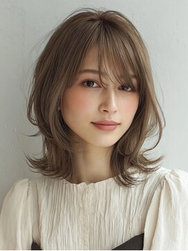ハーツ(Heart's) ミディアムレイヤー×白髪ぼかしカラー30代40代50代60代