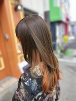 キュアケー(cureK) ヘーゼルベージュ×オレンジカラー インナーカラー
