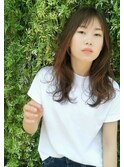 ロングにパーマ