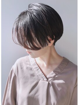 モリオフロムロンドン 原宿本店(morio from London) 【morio 原宿】ショートボブ 耳かけ 前髪なし グレージュ