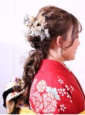 【振袖ヘア】成人式/卒業式/着物/結婚式/編み下ろしヘアアレンジ