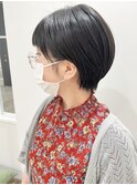 【松戸　駅近】黒髪　丸み耳かけショート