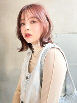メーヴェ(Mowen) mowen 南堀江　ボブ×ピンクベージュ×艶髪