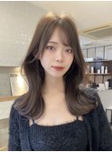 透明感グレージュカラー×小顔顔まわりカット