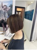 ハイライト×モカベージュ×ボブ