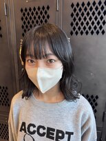 アチーブリス(achieve Liss)&nbsp;フェイスレイヤー×ウェーブ似合わせカット大人可愛い黒髪ヘア